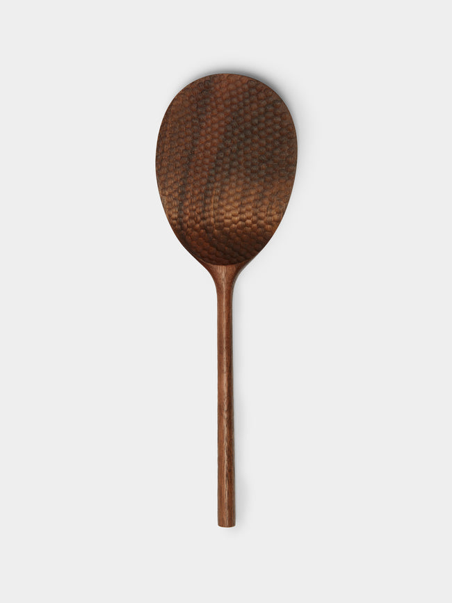 Hand-Etched Walnut Rice Paddle