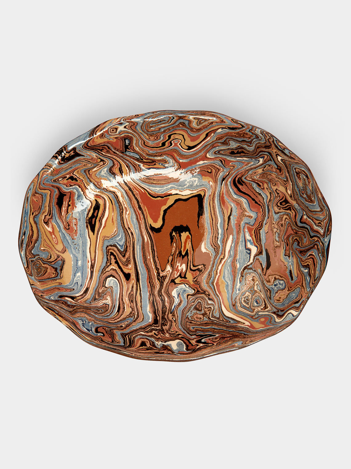Atelier Saint-Andre Perrin - Marbled Oval Scalloped Serving Bowl - - ABASK