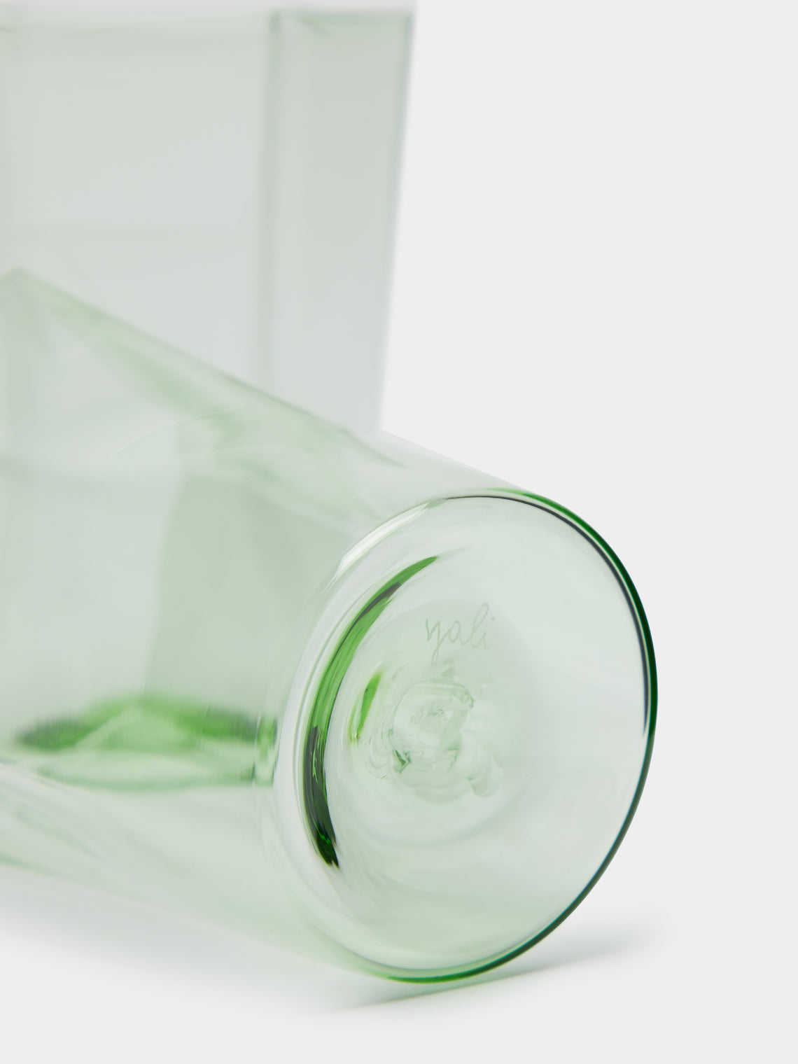 Yali Glass - Venexia Hand-Blown Murano Glass Medium Highball - Green - ABASK