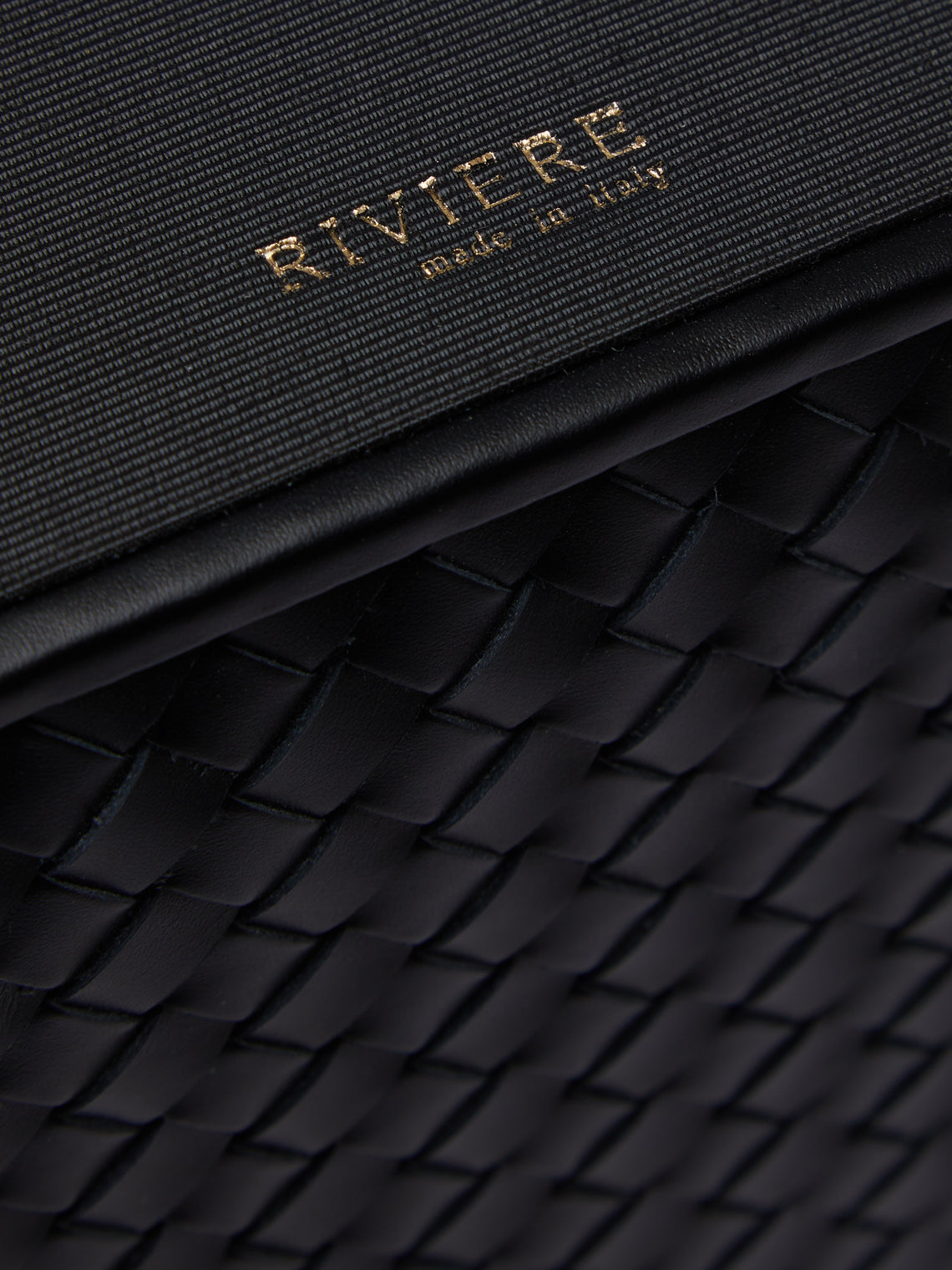 Riviere - Woven Leather Bin - Black - ABASK