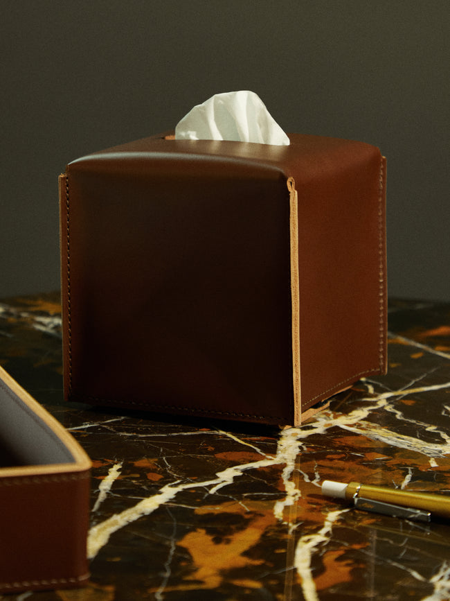 Rabitti 1969 - Amsterdam Leather Tissue Box - Brown - ABASK