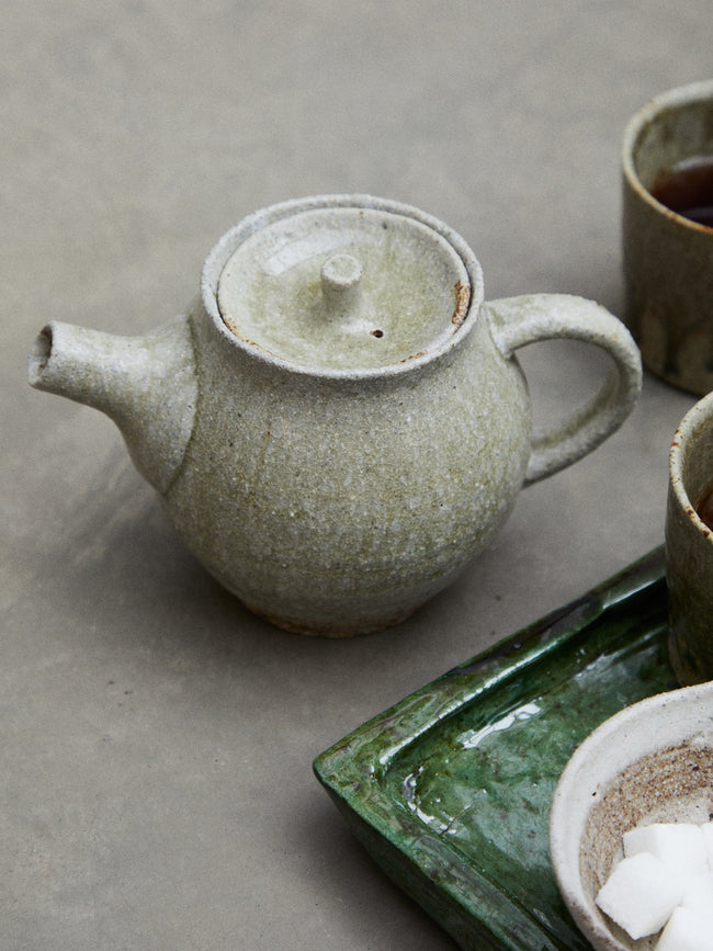 Ash-Glazed Ceramic Teapot