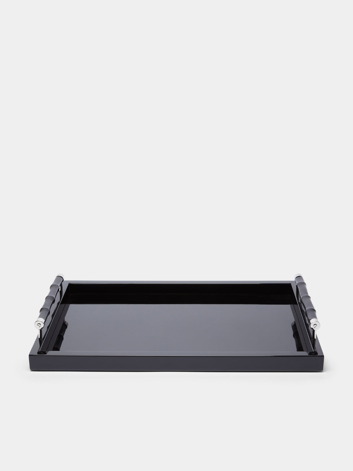 Riviere - Lacquered Leather Tray - Black - ABASK