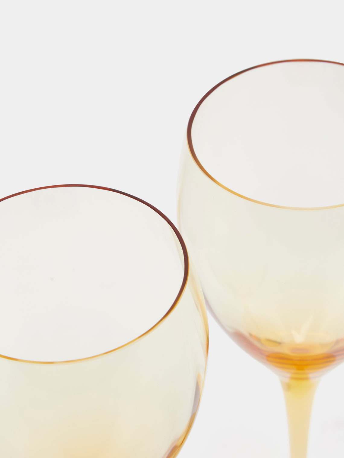 Moser - Optic Hand-Blown Crystal White Wine Glasses (Set of 2) - Yellow - ABASK