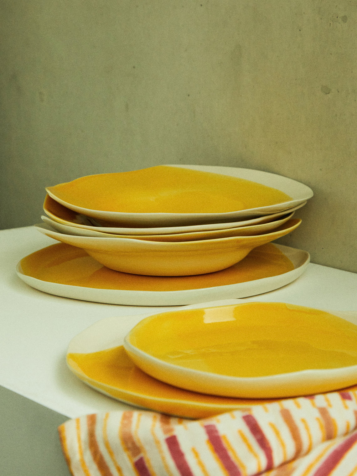Pottery & Poetry - Pasta Bowl (Set of 4) - Yellow - ABASK