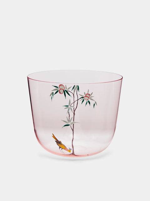 Garden of Paradise Hand-Painted Crystal Water Tumbler