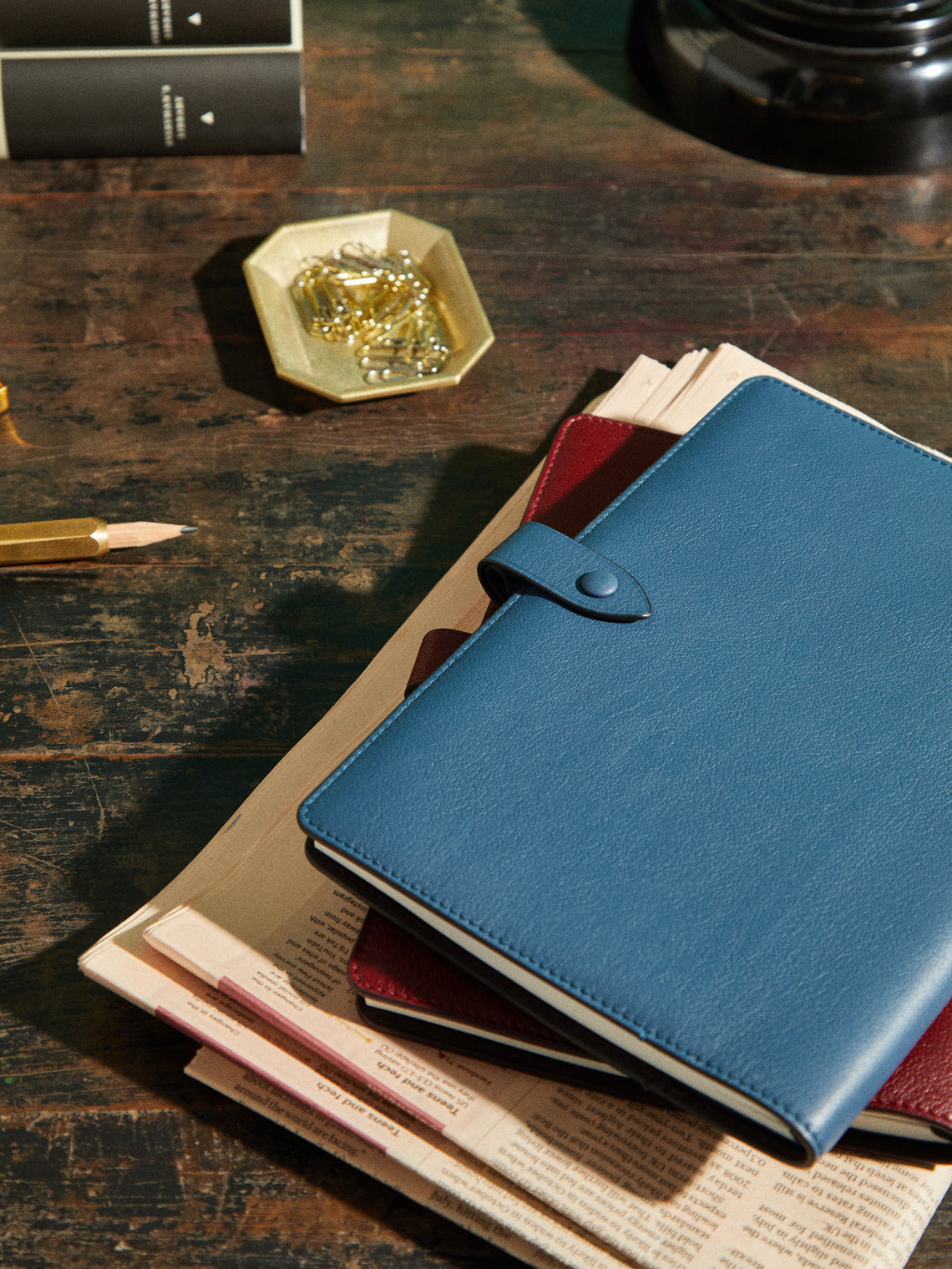 Métier - A5 Leather Notebook Cover - Blue - ABASK