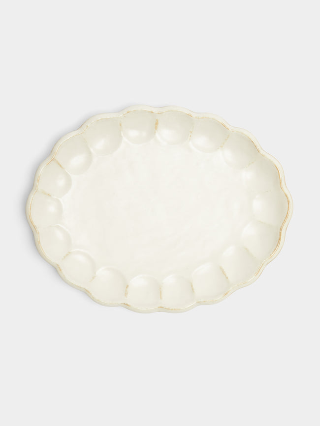 Kaneko Kohyo - Rinka Ceramic Large Serving Platter - White - ABASK - 