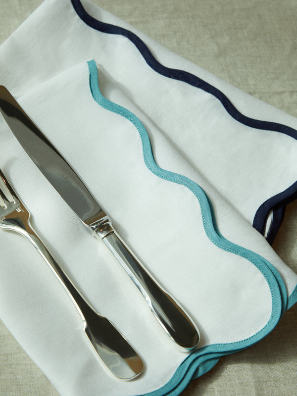 Angela Wickstead - Chiara Scalloped Linen Napkins (Set of 4) -  - ABASK