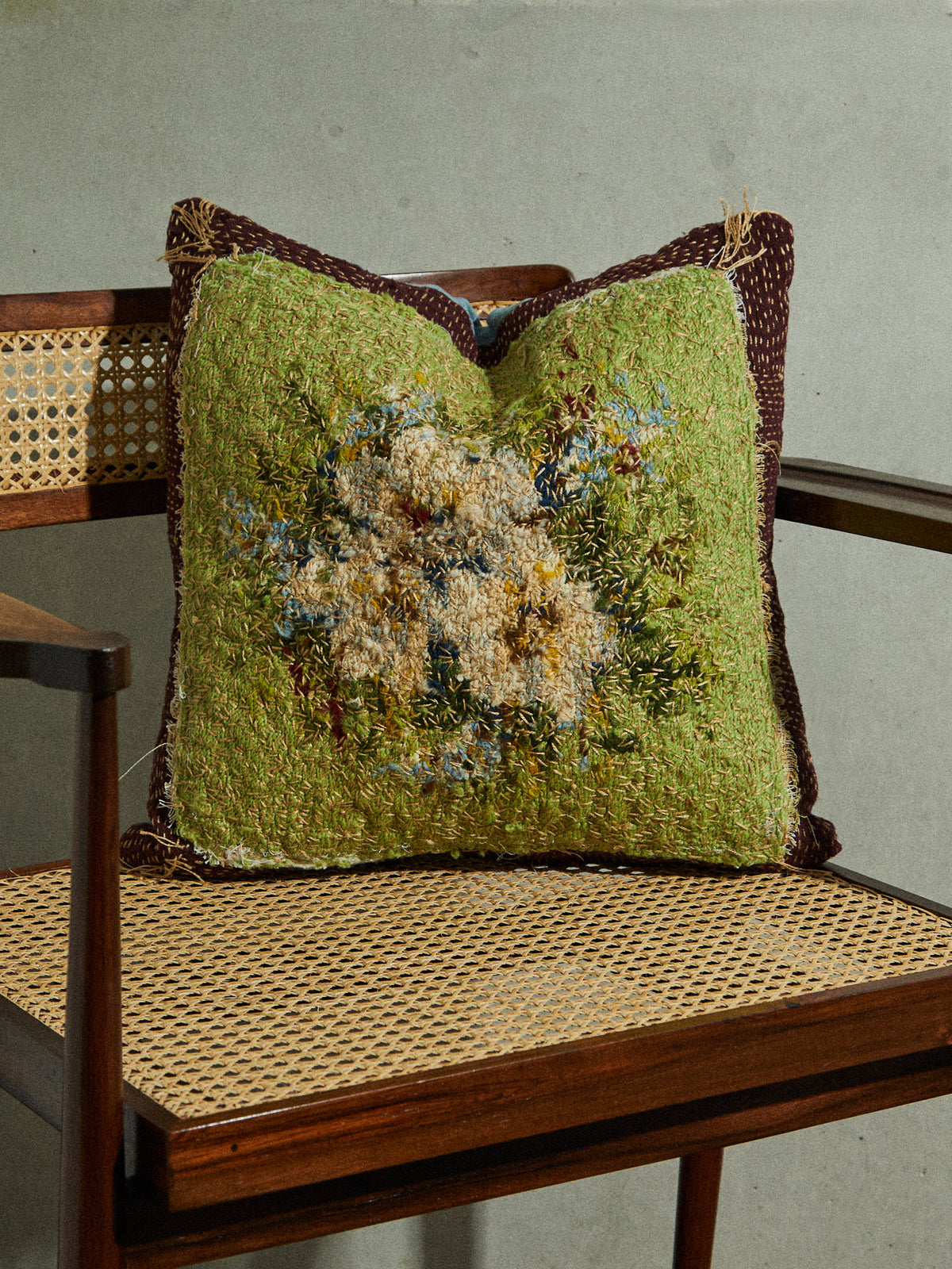 19th Century Victorian Needlepoint Linen Cushion