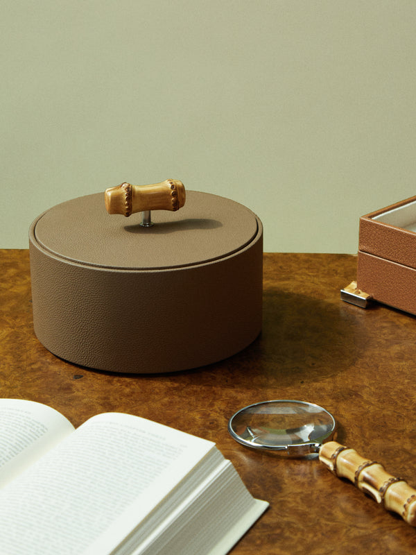 Lorenzi Milano - Bamboo and Leather Tidy -  - ABASK