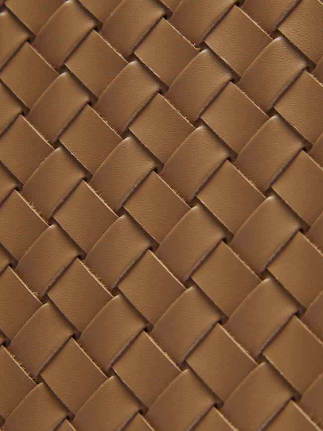 Riviere - Woven Leather Bin - Tan - ABASK