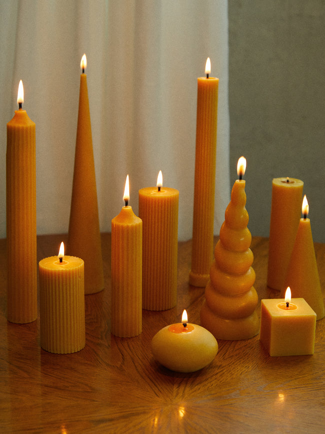 Bzzwax - Large Mixed Set of Beeswax Candles - Yellow - ABASK