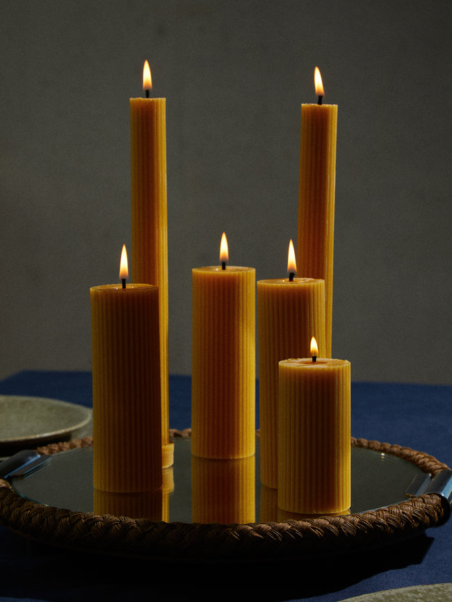 Bzzwax - Cylinder Beeswax Candle Set - Yellow - ABASK