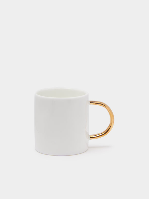 Feldspar - Hand-Painted 24ct Gold and Bone China Espresso Mugs (Set of 4) -  - ABASK - 