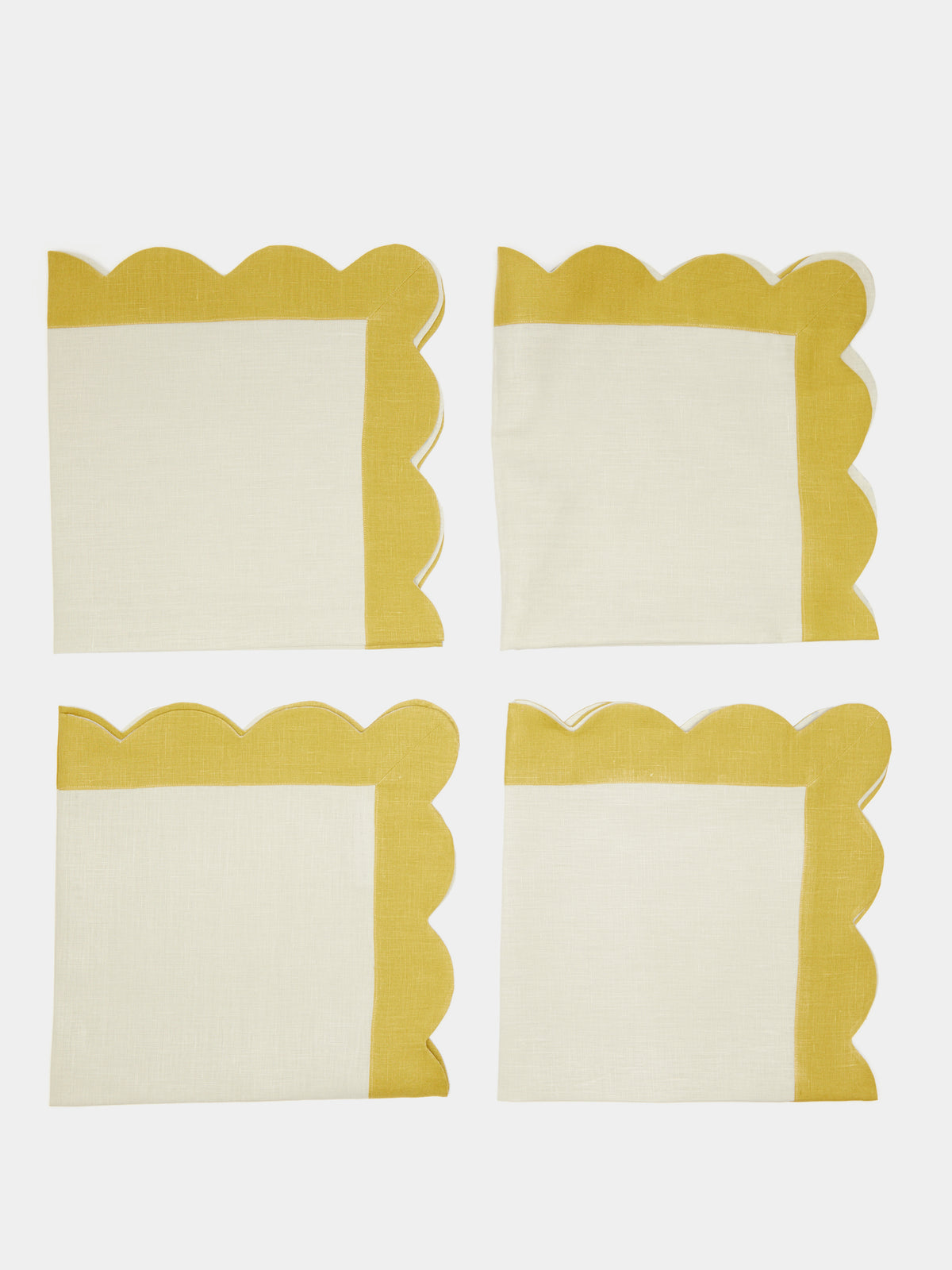 | Set of 4 | Rapallo Scalloped Linen Napkins