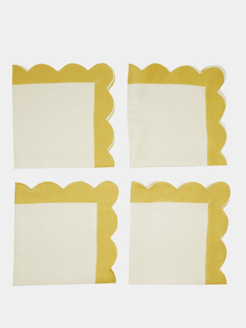 Angela Wickstead - Rapallo Scalloped Linen Napkins (Set of 4) -  - ABASK