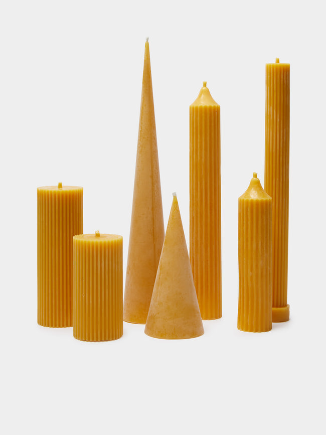 Bzzwax - Medium Mixed Set of Beeswax Candles - Yellow - ABASK - 