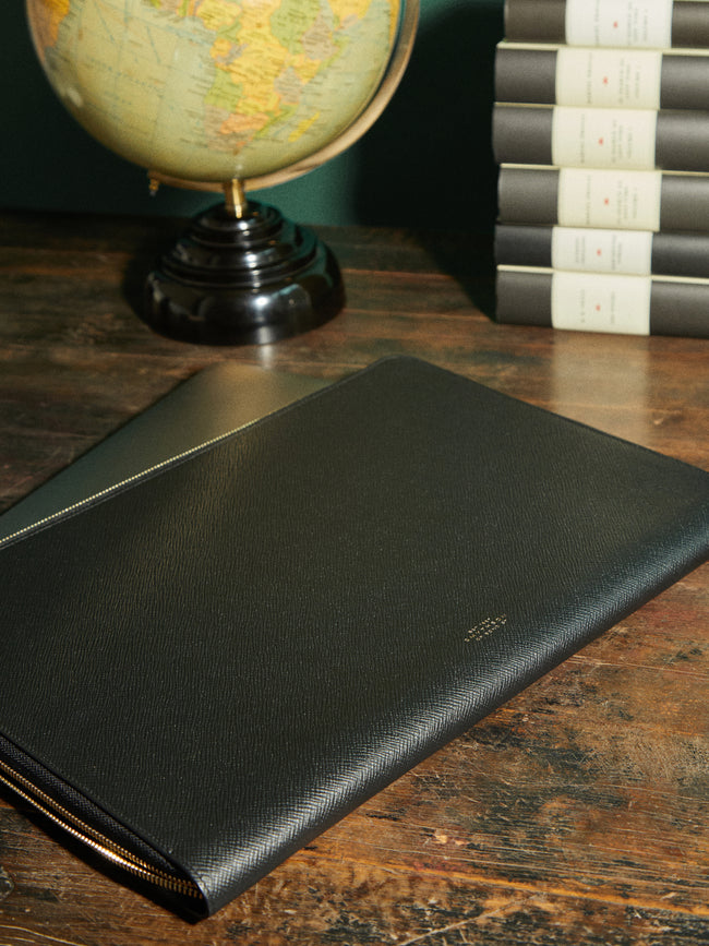 Smythson - Panama Leather Laptop Case - Black - ABASK
