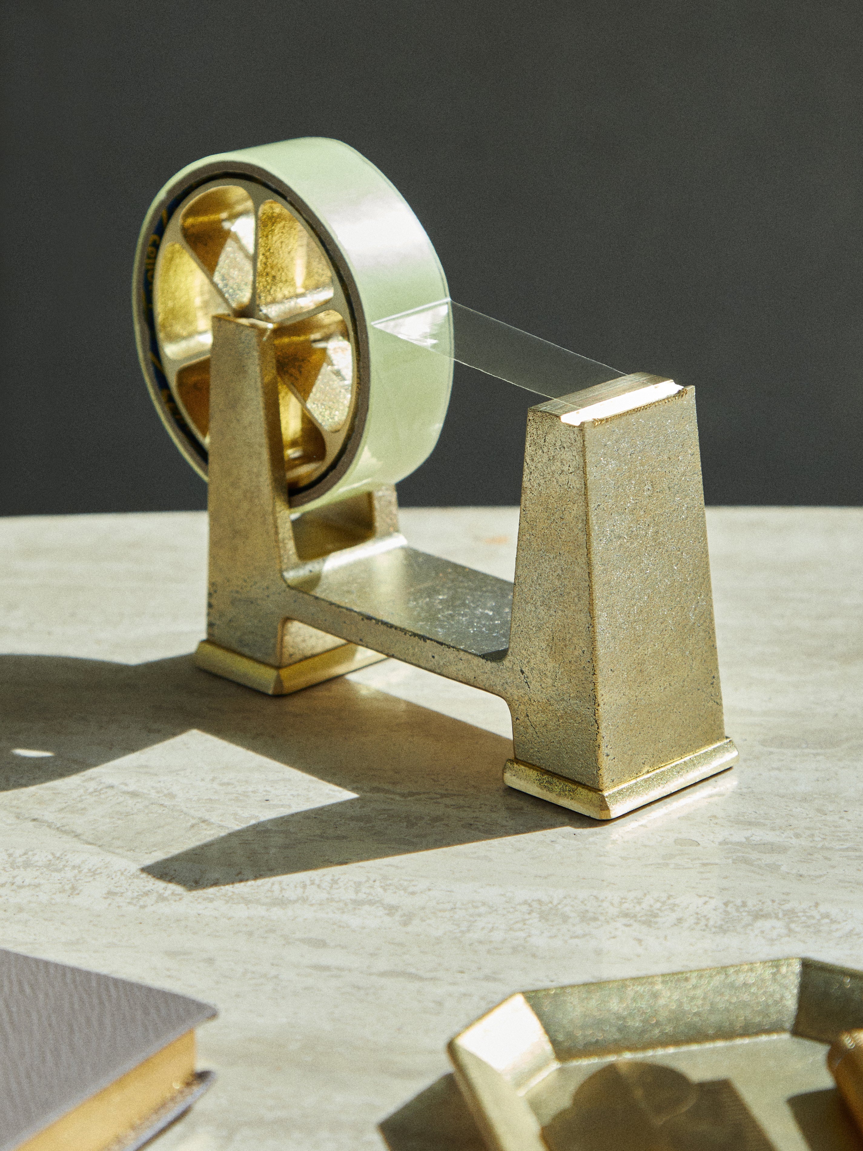 Metallics Ihada Brass Large Tape Dispenser by Futagami | ABASK
