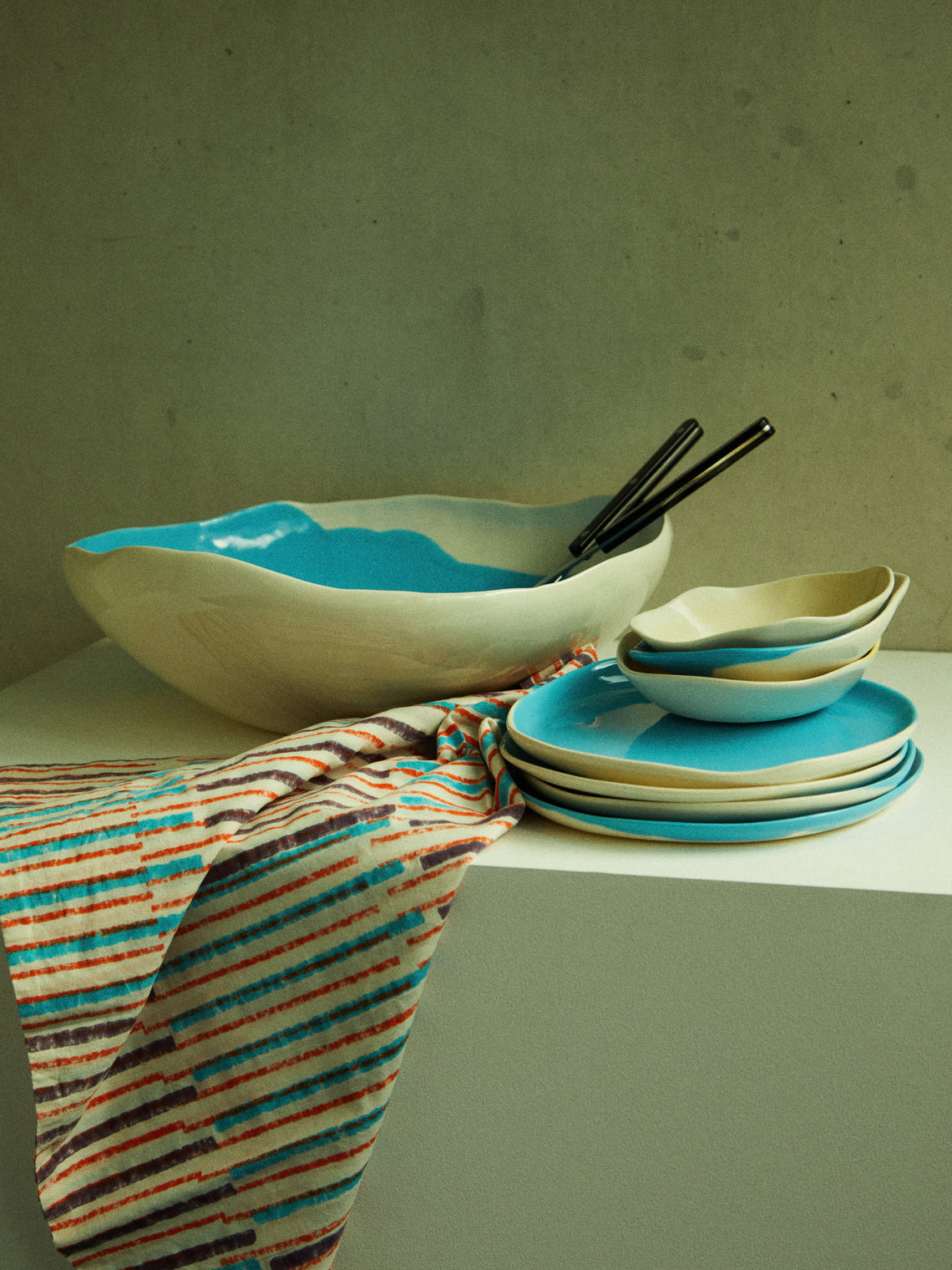 Pottery & Poetry - Salad Bowl - Light Blue - ABASK