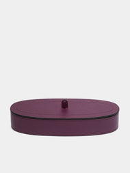 Giobagnara - Harris Leather Oval Pen Holder - Purple - ABASK - 