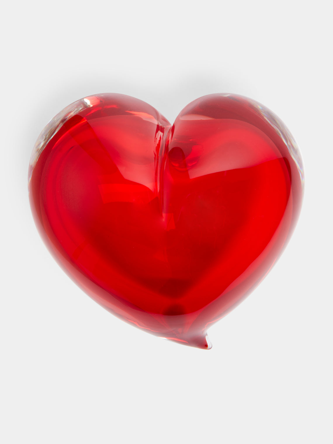 Giberto - Heart Hand-Blown Murano Glass Paperweight - Red - ABASK