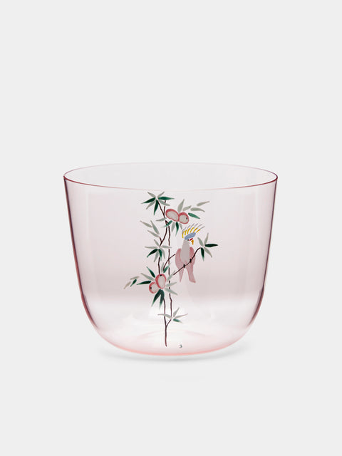 Garden of Paradise Hand-Painted Crystal Water Tumbler