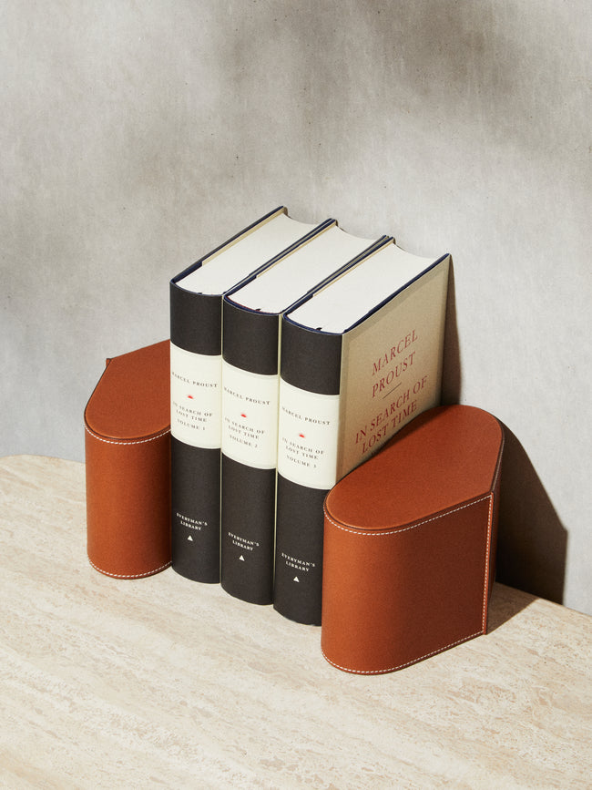 Connolly - Leather Heart Book Ends - Tan - ABASK
