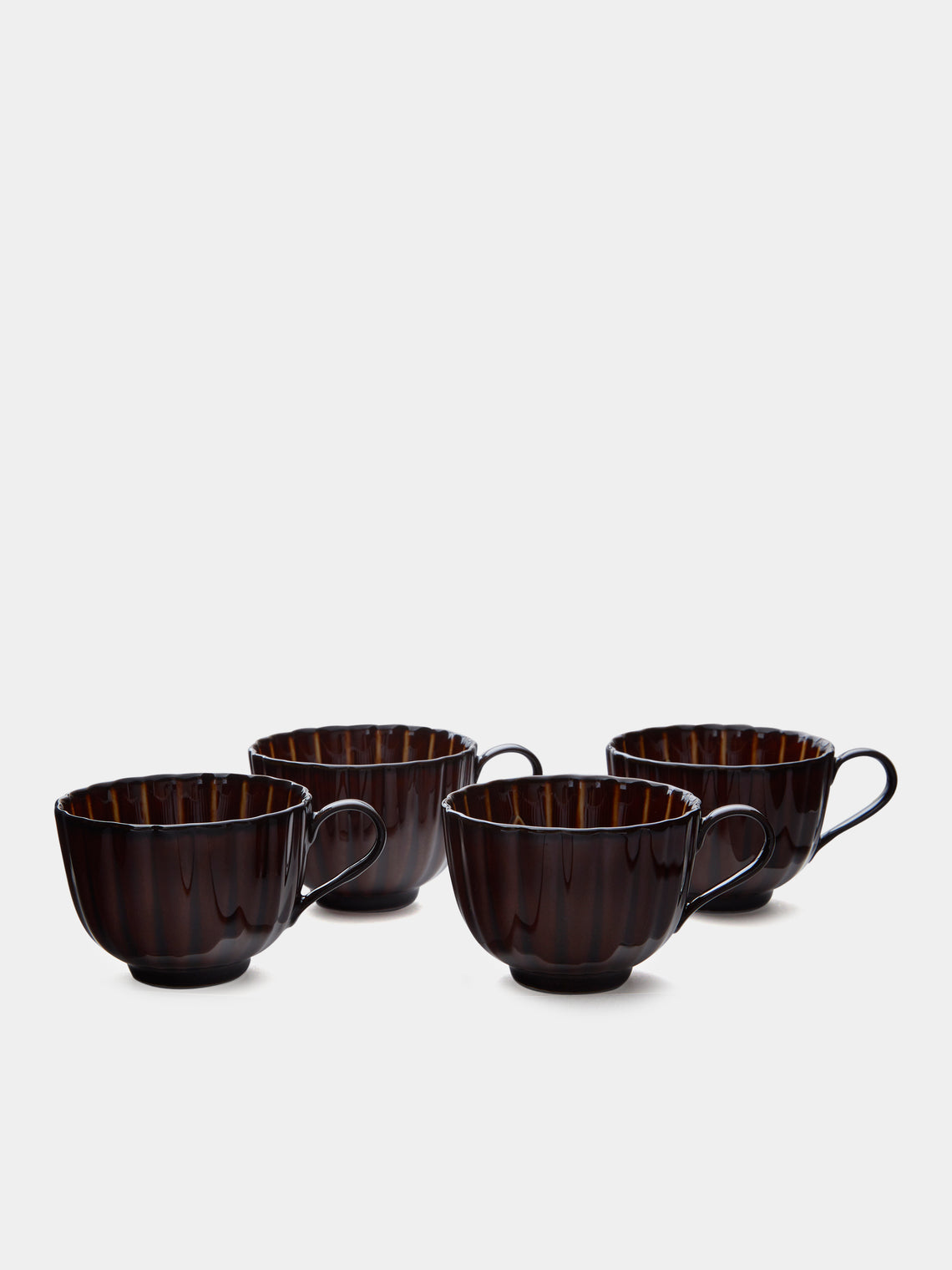 Kaneko Kohyo - Giyaman Urushi Ceramic Coffee Cups (Set of 4) - Brown - ABASK