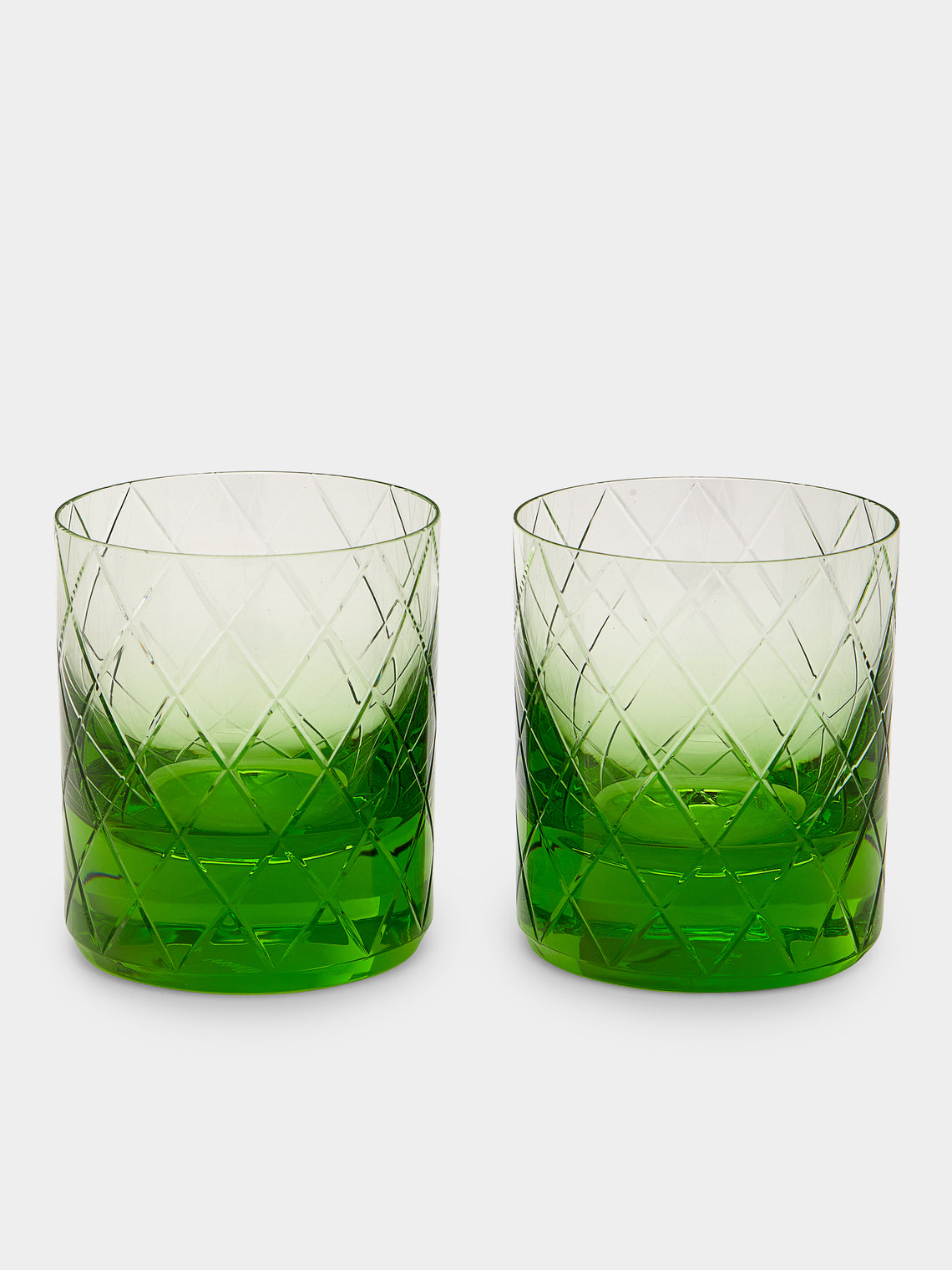 Moser - Bon Bon Hand-Blown Crystal Whiskey Glasses (Set of 2) - Green - ABASK