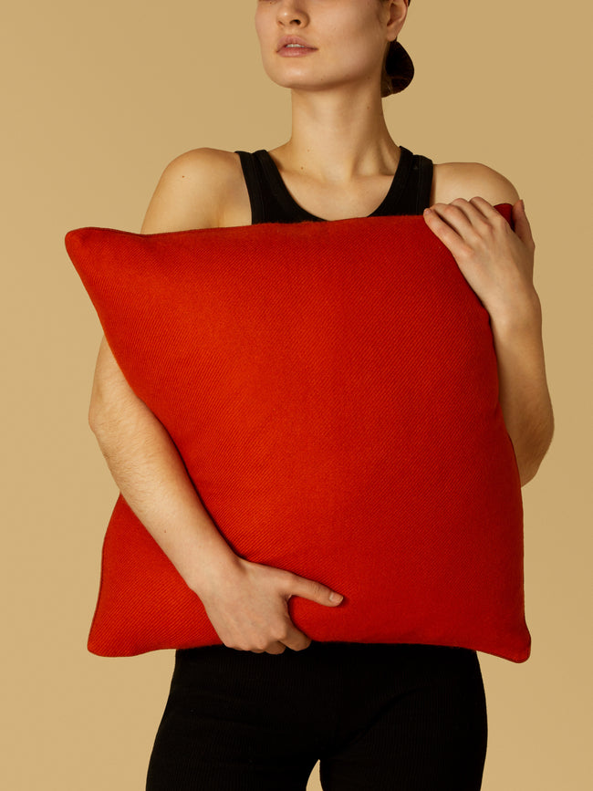 Denis Colomb - Handwoven Himalayan Cashmere Cushion - Orange - ABASK