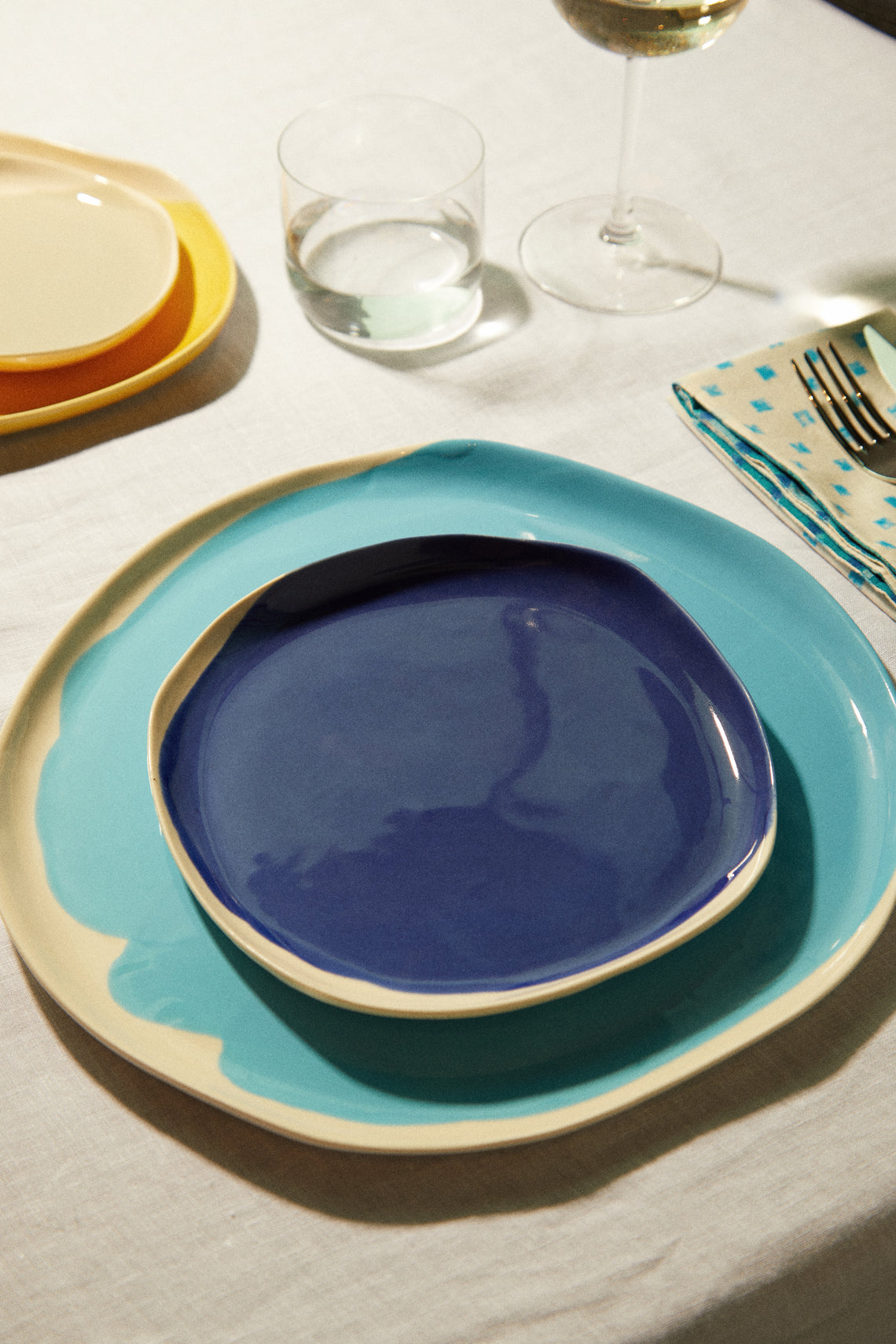 Pottery & Poetry - Hand-Glazed Porcelain Dinner Plates (Set of 4) -  - ABASK