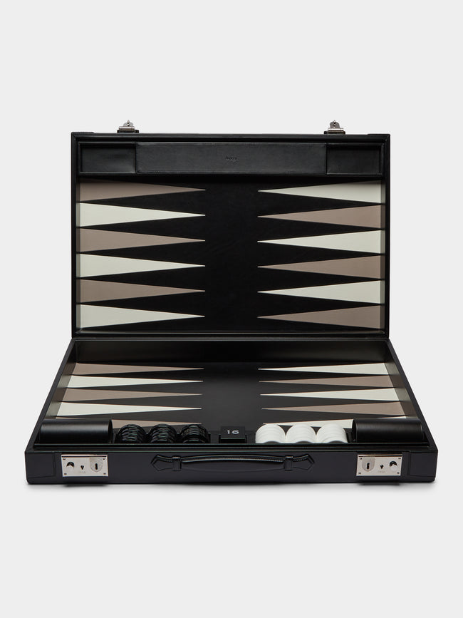 Asprey - Hanover Leather Large Backgammon - Black - ABASK - 