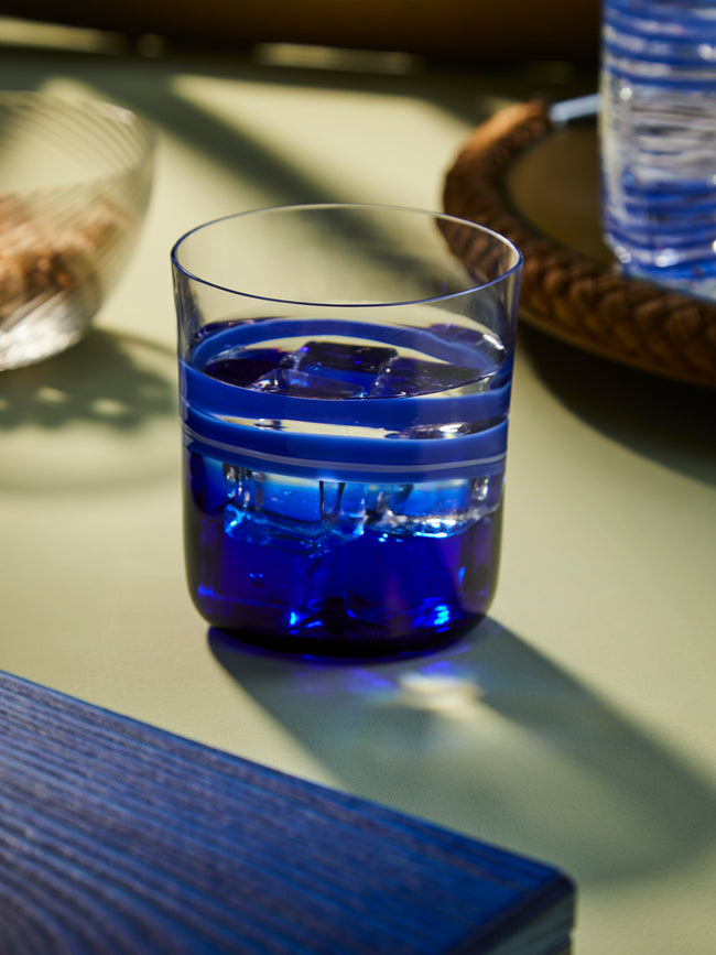 Carlo Moretti - Bora Hand-Blown Murano Glass Tumbler - Blue - ABASK