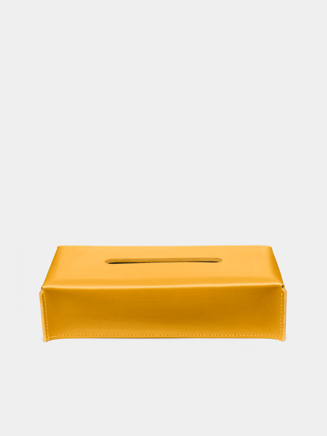 Rabitti 1969 - Amsterdam Leather Tissue Box - Yellow - ABASK - 