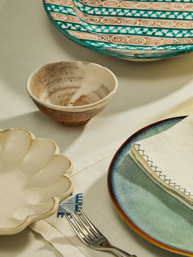 Ingot Objects - Ash-Glazed Ceramic Small Tea Bowl - Beige - ABASK