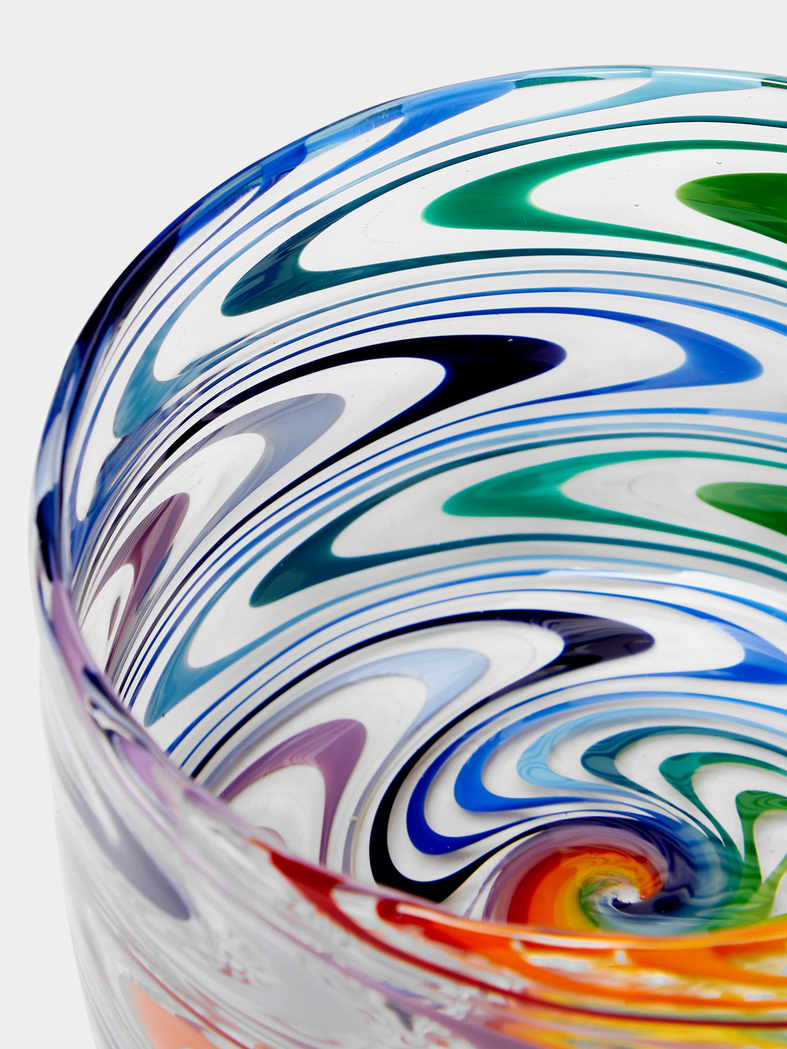 Hand-Blown Glass Wig Wag Bowl