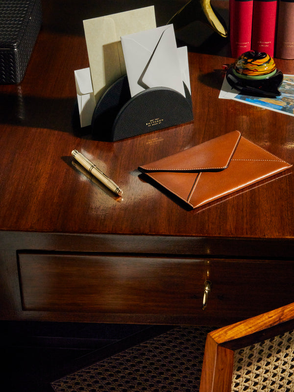 Smythson - Panama Leather Letter Rack -  - ABASK