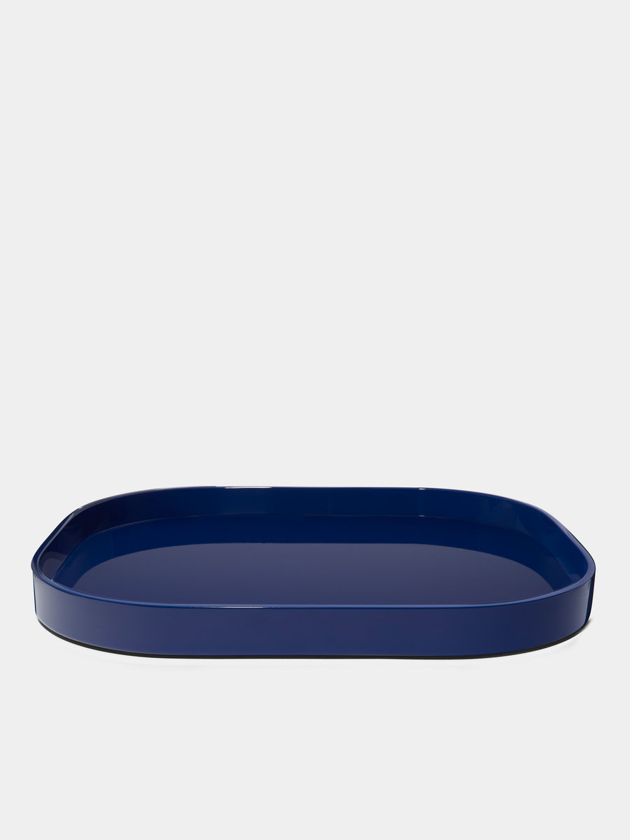 Blue Lacquered Large Stacking Tray by The Lacquer Company | ABASK US