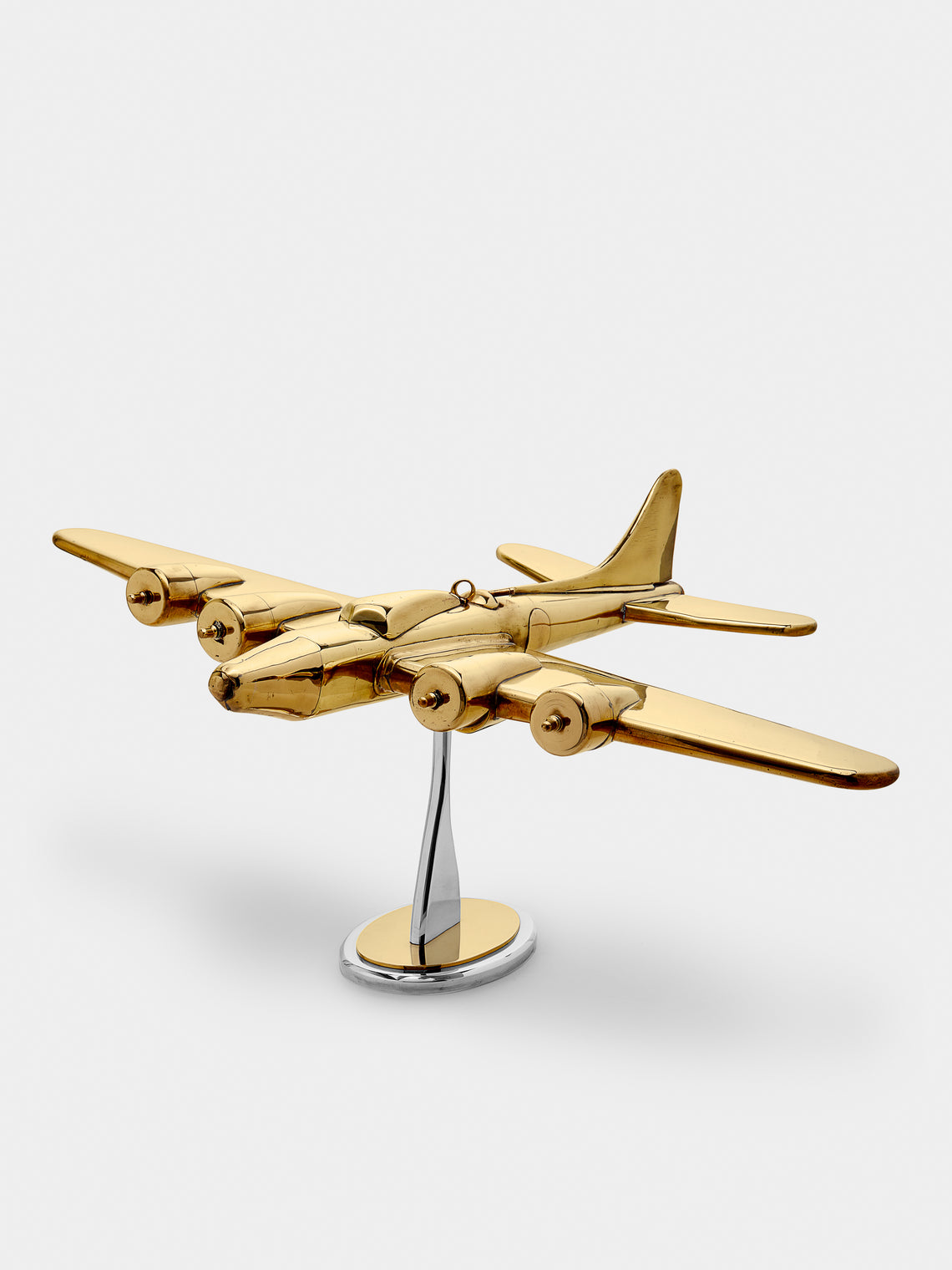 Antique and Vintage - 1950s Solid Brass Plane - Brown - ABASK - 