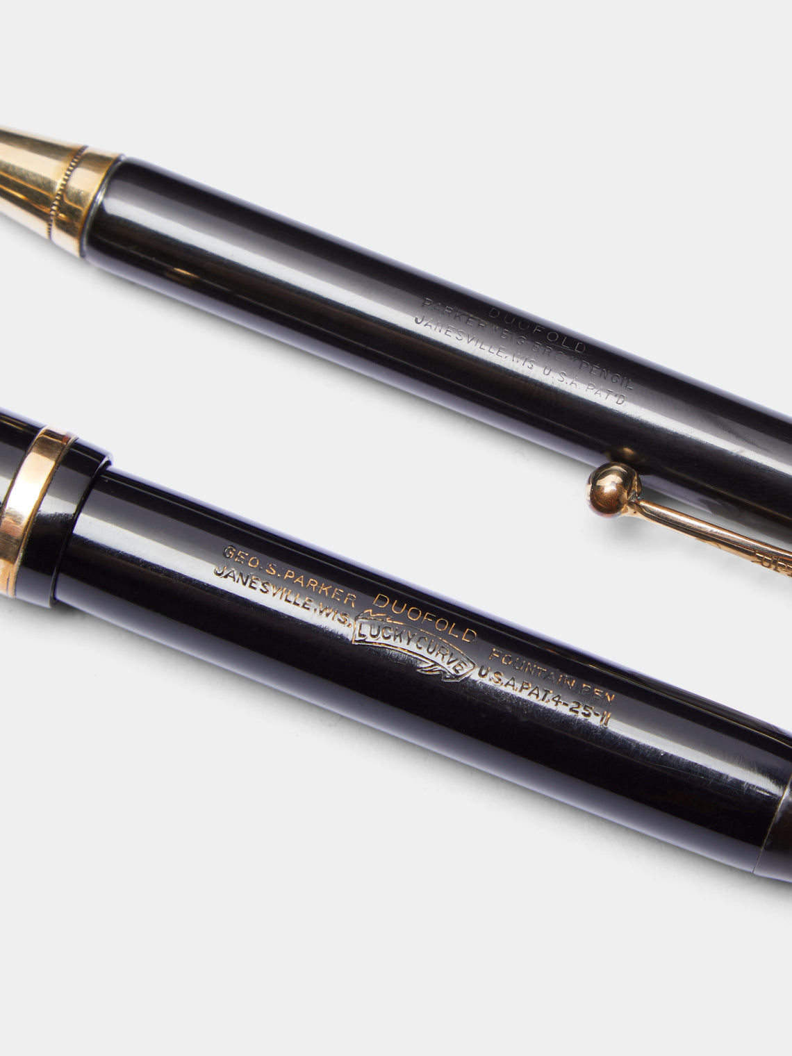 Antique and Vintage - 1926 Parker Duofold Pen & Pencil Set - Black - ABASK