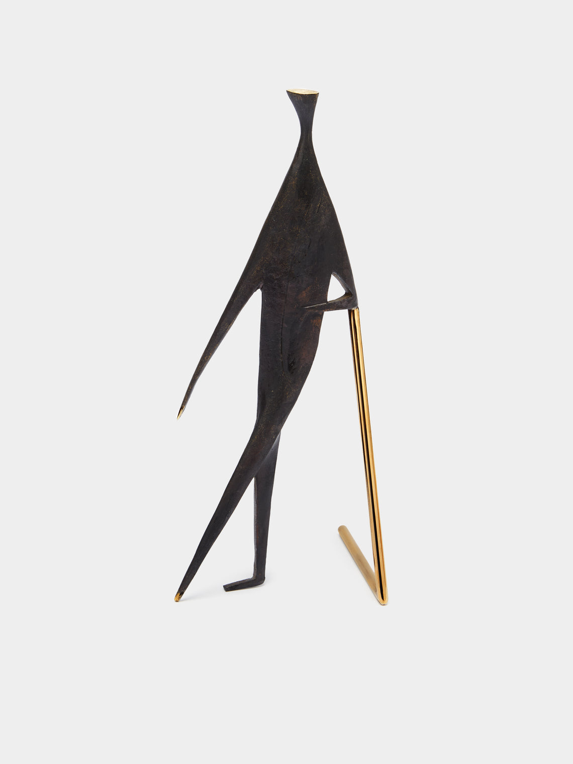 Carl Auböck - 'Man with Stick' Brass Sculpture - Black - ABASK - 