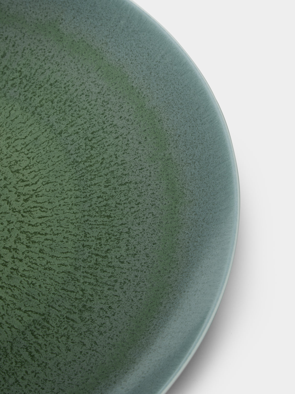 Jaune de Chrome - Todra Porcelain Flat Round Dish - Green - ABASK
