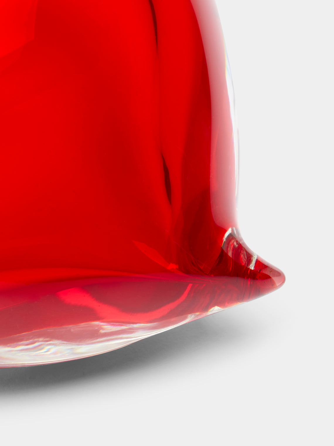 Giberto - Heart Hand-Blown Murano Glass Paperweight - Red - ABASK