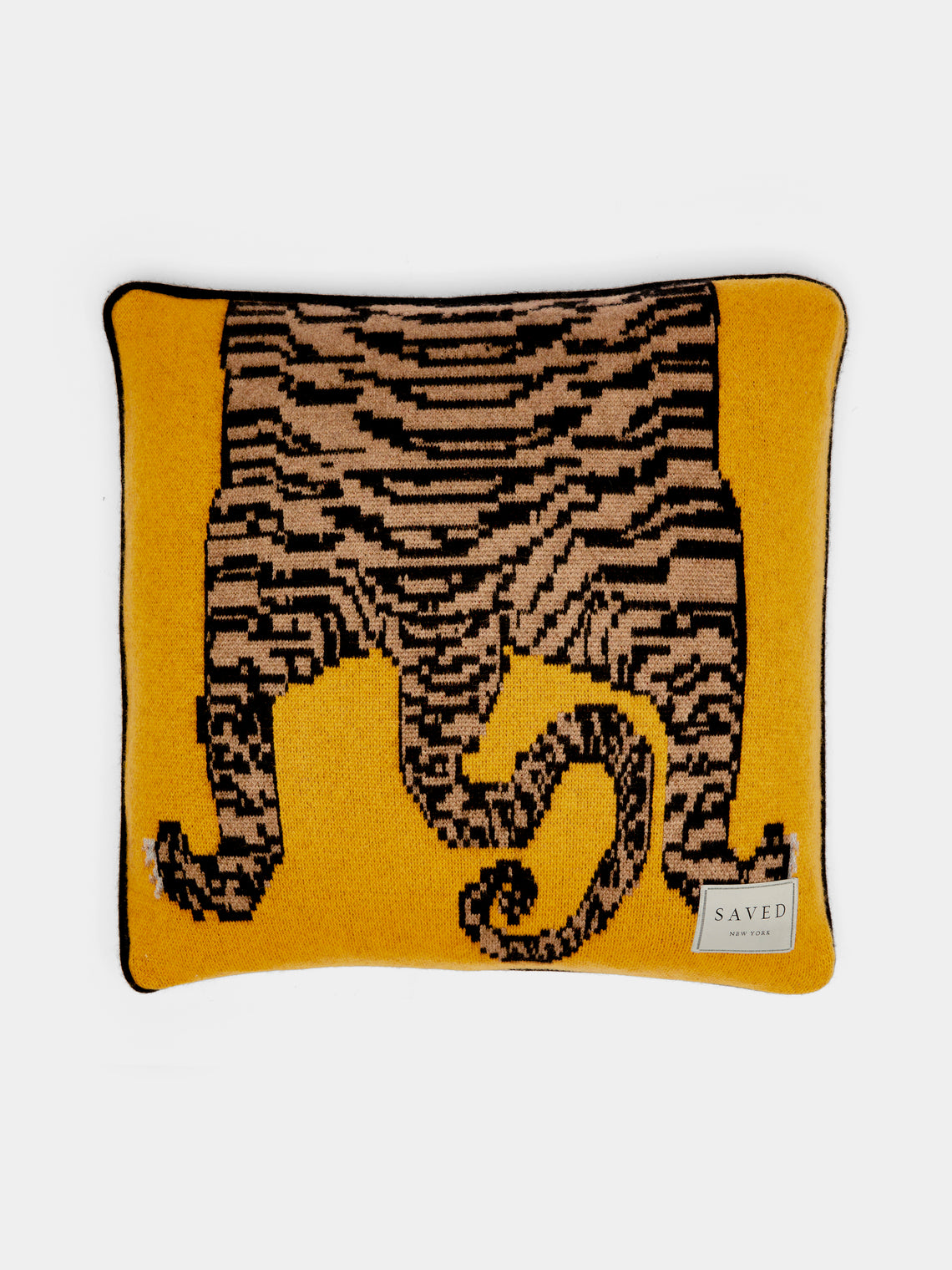 Saved NY - Tiger Cashmere Pillow - Yellow - ABASK
