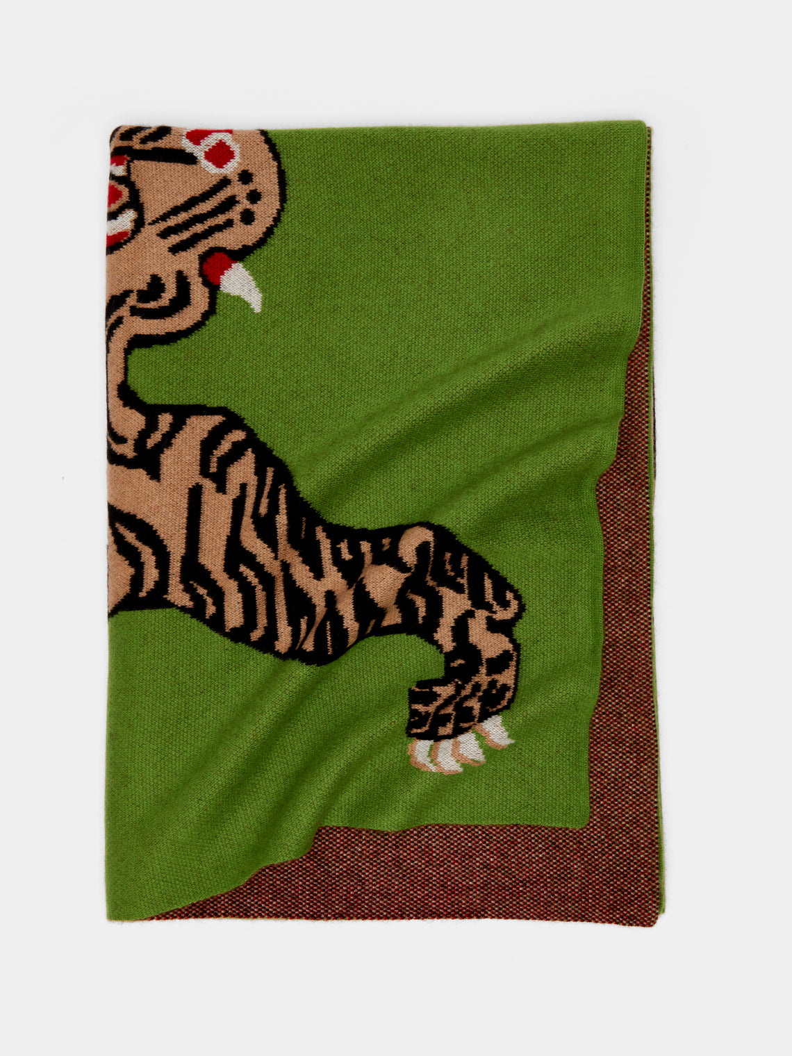 Saved NY - Tiger Rug Cashmere Blanket - Green - ABASK - 