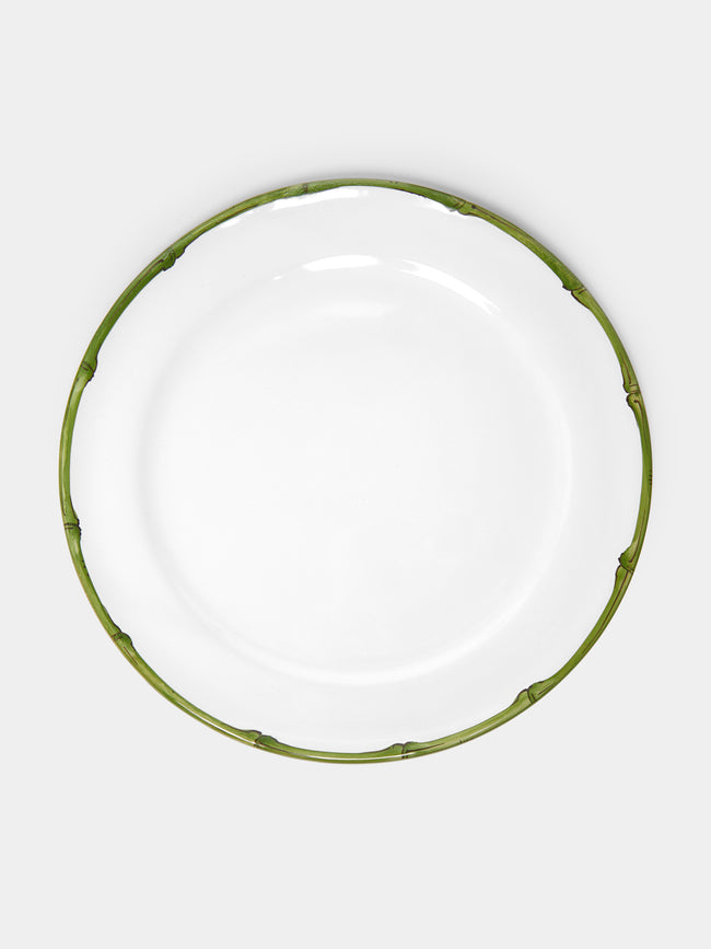 Z.d.G - Ramatuelle Bamboo Hand-Painted Ceramic Charger Plates (Set of 2) - Green - ABASK - 