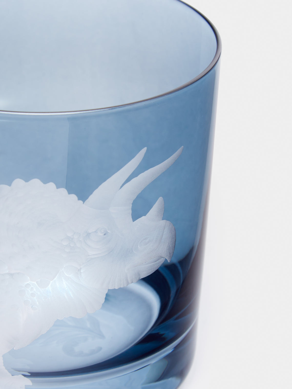 Artel - Tricerotops Hand-Engraved Crystal Glass - Blue - ABASK