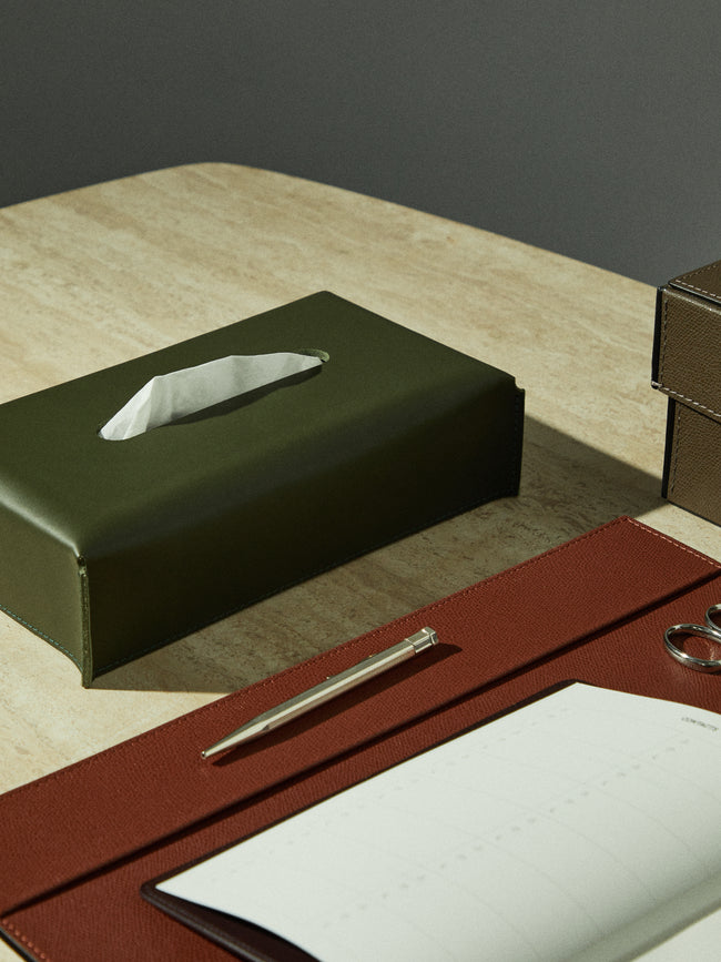 Rabitti 1969 - Amsterdam Leather Tissue Box - Green - ABASK
